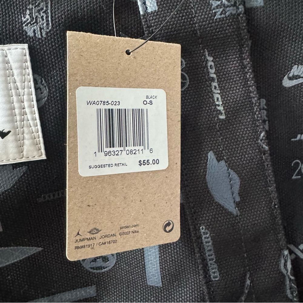 Air Jordan Flight Printed Recycled Cotton Carryall Tote WA0785 Water Resistant - Picture 4 of 9
